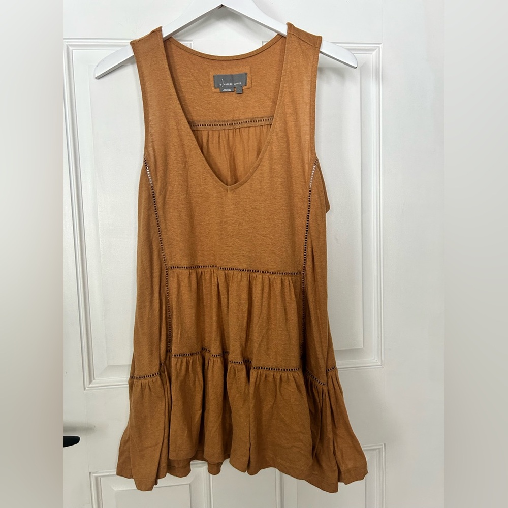 Anthropologie Rust Brown Tiered Tank Top